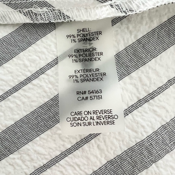 Calvin Klein Gray White Stripe Wrap Maxi Dress Size 10 - Picture 5 of 10